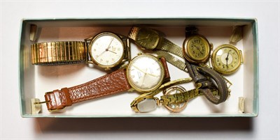 Lot 68 - A ladies' 9 carat gold Rotary wristwatch, 9 carat gold gentlemen's Record wristwatch, 9 carat...