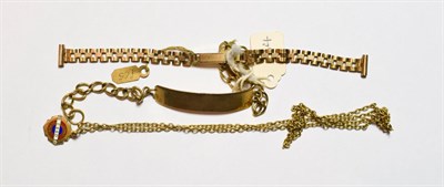 Lot 70 - A 9 carat gold watch bracelet; and a 9 carat gold bracelet (2)