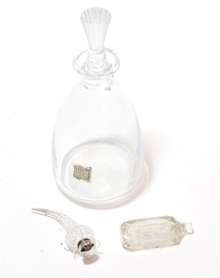 Lot 80 - A 20th century Lalique decanter; together with a Georgian glass scent bottle; and a silver...