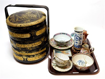 Lot 101 - A quantity of assorted Chinese ceramics, including a framed miniature on ivory, and modern...