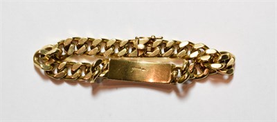 Lot 130 - A 9 carat gold identity bracelet, length 21.5cm