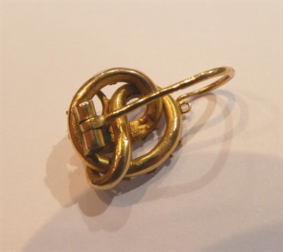 Lot 134 - A pair of 15 carat gold gemset snake earrings