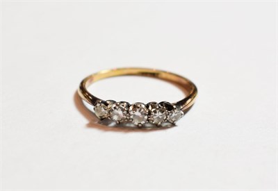 Lot 140 - A diamond five stone ring, finger size R1/2