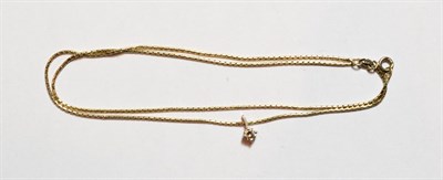 Lot 163 - A diamond solitaire pendant on an 18 carat gold chain, chain length 47cm