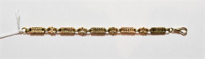 Lot 177 - A 9 carat gold star and bar bracelet, length 21.5cm