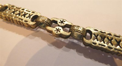 Lot 177 - A 9 carat gold star and bar bracelet, length 21.5cm
