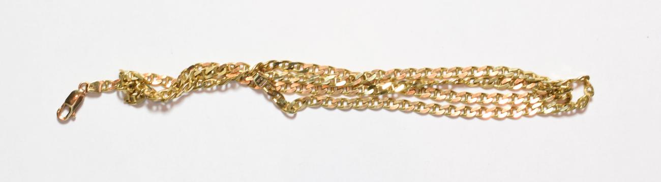 Lot 195 - A 9 carat gold fancy link chain, length 61cm