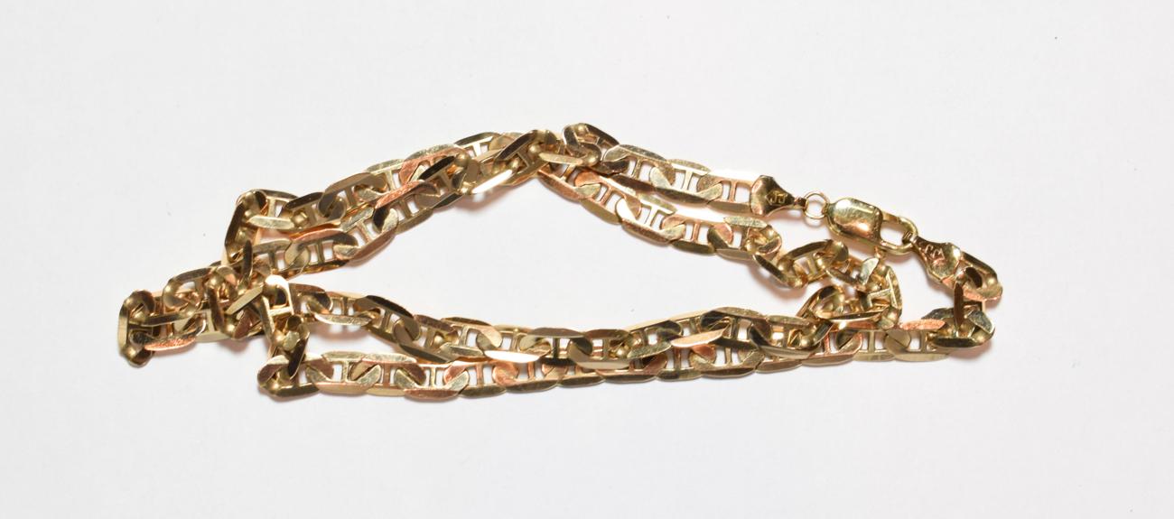 Lot 201 - A 9 carat gold marine link necklace, length 50.5cm