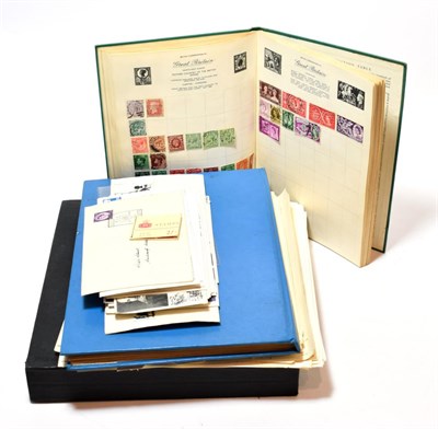 Lot 209 - Windsor album in slip case, stock book, loose pages of stamps