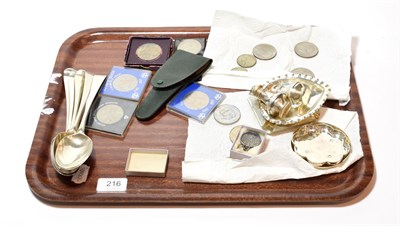 Lot 216 - A collection of assorted silver, including: six various George II and George III silver...