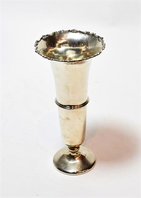 Lot 247 - A George V silver vase, by Henry Clifford Davis, Birmingham, 1923, tapering and with central reeded