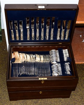 Lot 266 - Silver-plated Kings pattern flatware for approximately twenty-four place settings, housed in...