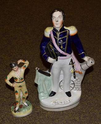 Lot 274 - A 19th century Staffordshire figure of Dundas; together with a further Staffordshire figure of...