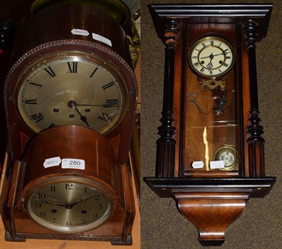 Lot 280 - A chiming mantel clock; a striking mantel clock; and a Vienna type striking wall clock (3)