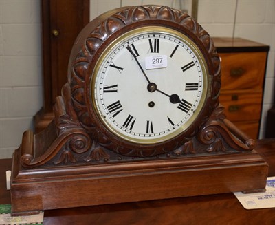 Lot 297 - A mahogany table timepiece, late 19th century, single fusee movement