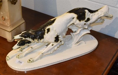 Lot 306 - A Schwarzburger Werkstaetten porcelain group of Borzoi