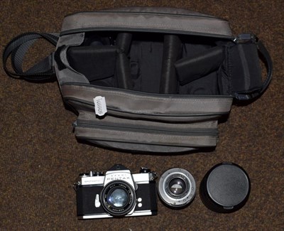 Lot 327 - Pentax Spotmatic with four lenses