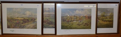 Lot 1020 - A group of four signed limited edition John King prints of The Belvoir Hunt