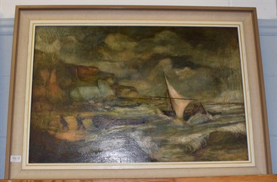 Lot 1037 - English School, possibly Cornish (late 19th/early 20th century) Beach scene with figures, oil...