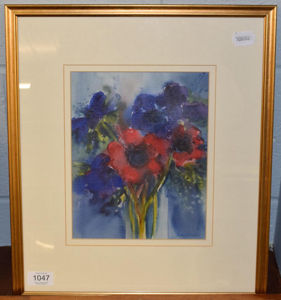 Lot 1047 - Judy Linnell (Contemporary) ''Anemones I'', signed watercolour