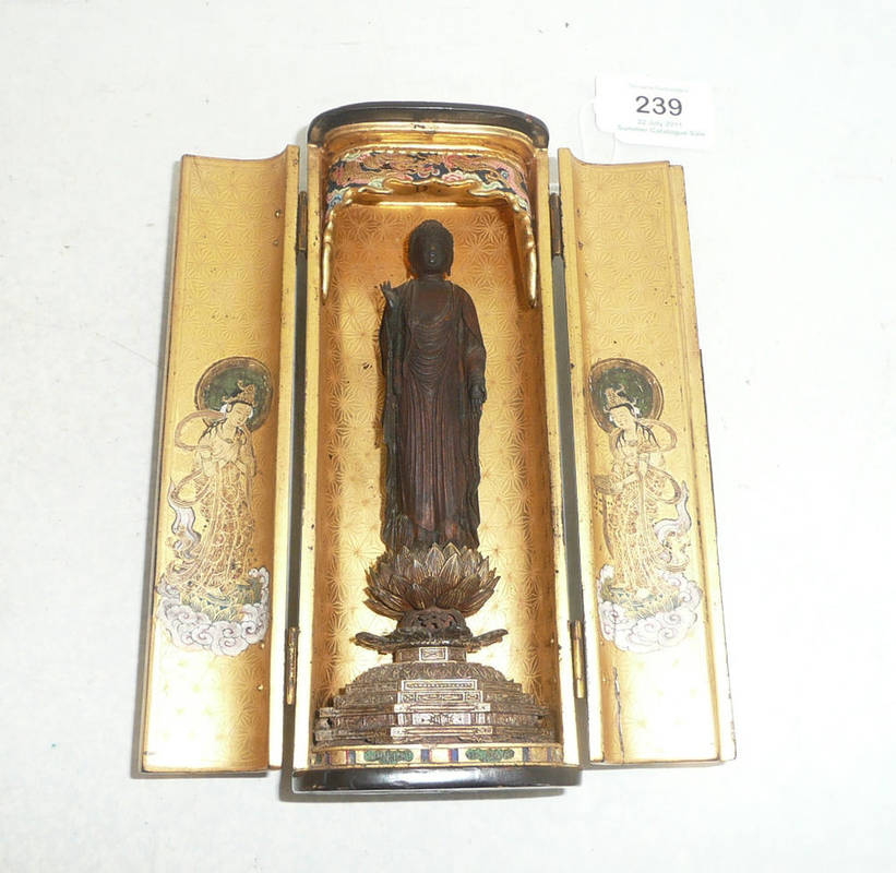 Lot 239 - A Japanese Buddhist Portable Shrine, or Ksitigarbha, Edo period (18th/19th century), the...