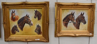 Lot 1067 - Philippa Porley (Contemporary) ''Kauto Star at Denman'' signed oil on canvas; together with a...
