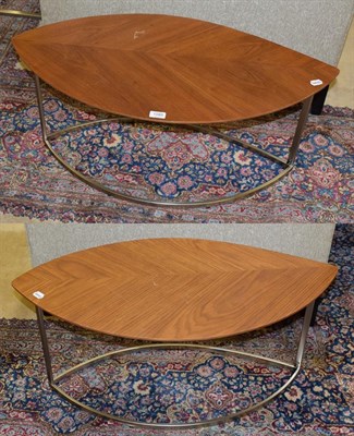 Lot 1085 - Pair of modern decorative leaf styled occasional tables