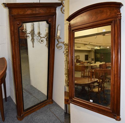 Lot 1094 - A mahogany hall mirror, the rectangular mirror plate within a moulded and carved frame;...