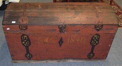 Lot 1113 - A 19th century Danish painted marriage chest dated 1840