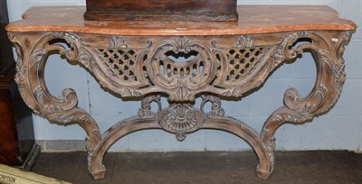Lot 1153 - A reproduction marble top console table in the Georgian style