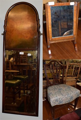 Lot 1157 - A dressing table chair; a shaving mirror; and a wall mirror painted with cupids