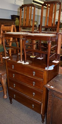 Lot 1181 - An Edwardian chest; together with a pair of mahogany bedroom chairs (3)