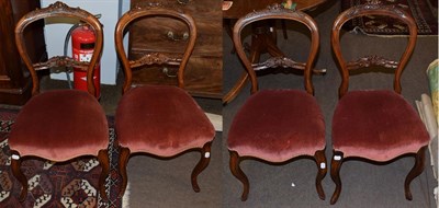 Lot 1185 - A set of four Victorian mahogany balloon back dining chairs