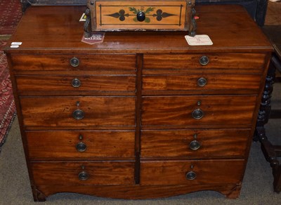 Lot 1191 - A 19th century mahogany chest, the rectangular top over twin banks of five short drawers