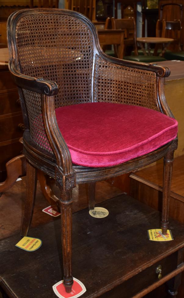 Lot 1192 - A French caned bedroom chair