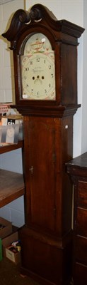 Lot 1216 - An oak thirty hour painted dial longcase clock, dial inscribed Lawley, Wellington, later case