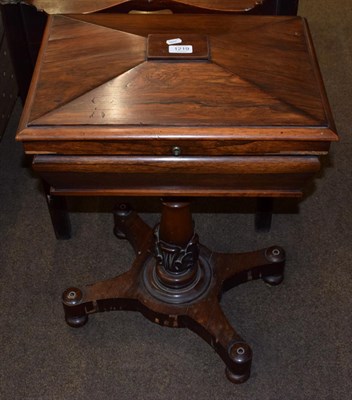 Lot 1219 - A Victorian rosewood teapoy (a.f.)