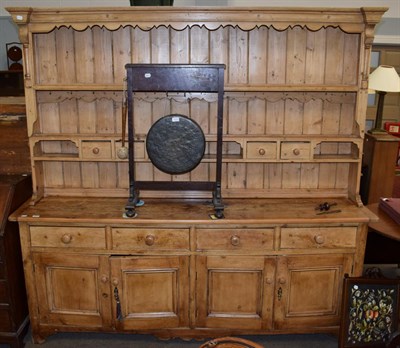 Lot 1224 - A pine dresser with plate rack