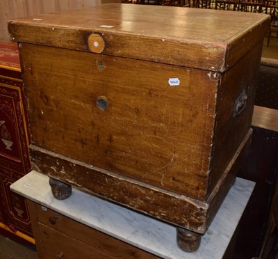 Lot 1228 - A Victorian pine leather lined silver chest