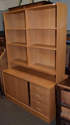 Lot 1233 - A modern oak bookcase cabinet