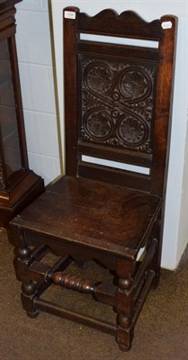 Lot 1248 - An 18th century joined oak chair