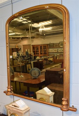 Lot 1250 - A gilt framed over mantel mirror
