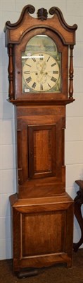 Lot 1252 - An oak and mahogany thirty hour painted dial longcase clock, dial inscribed J Boothroyd, Reeth,...