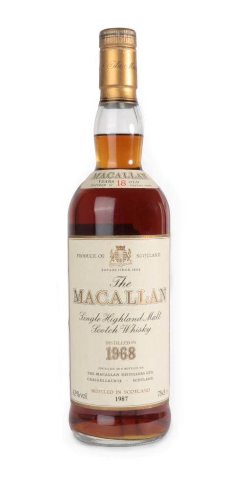 Lot 3004 - The Macallan Single Highland Malt Scotch Whisky 18 Years Old, distilled 1968, bottled 1987, 43% vol