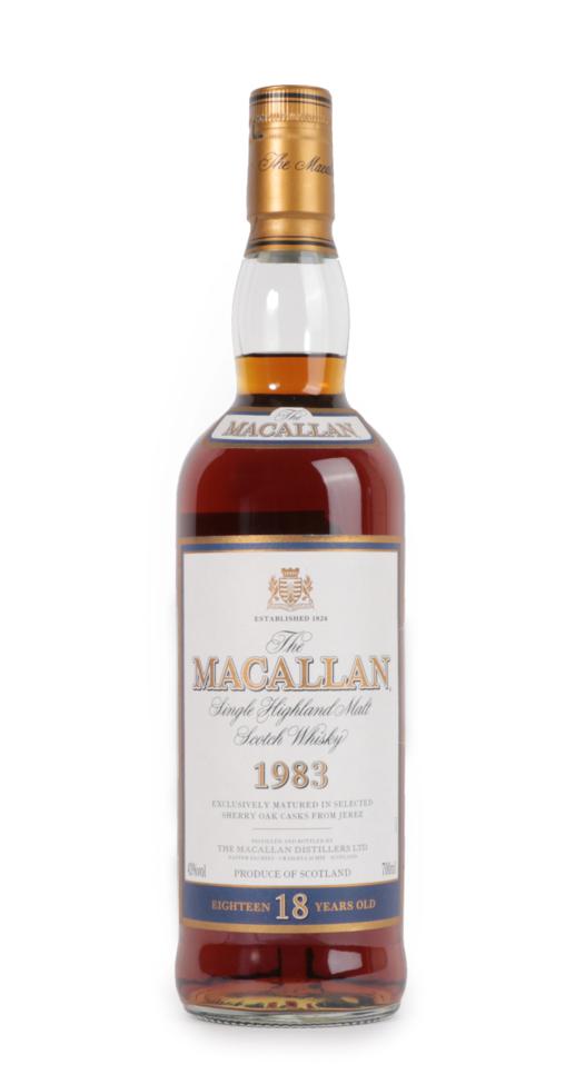 Lot 3013 - The Macallan Single Highland Malt Scotch Whisky 18 Years Old, distilled 1983, 43% vol 700ml...