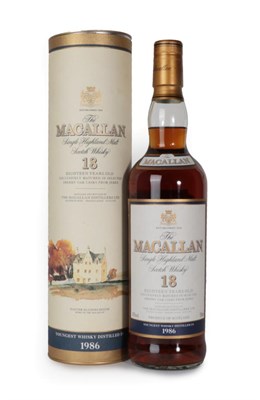 Lot 3016 - The Macallan Single Highland Malt Scotch Whisky 18 Years Old, distilled 1986, 43% vol 700ml, in...