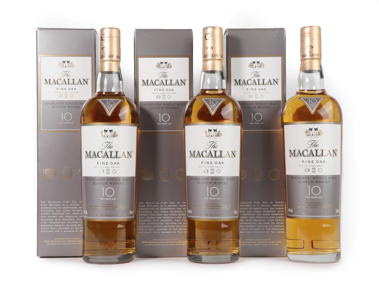 Lot 3030 - The Macallan Fine Oak Triple Cask Matured Highland Single Malt Scotch Whisky 10 Years Old, 40%...
