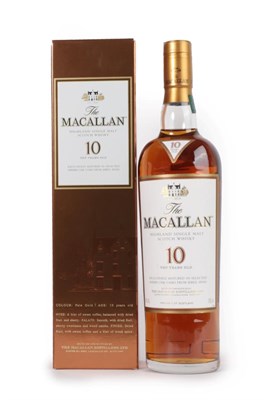 Lot 3037 - The Macallan Highland Single Malt Scotch Whisky 10 Years Old, 40% vol 700ml, in original...