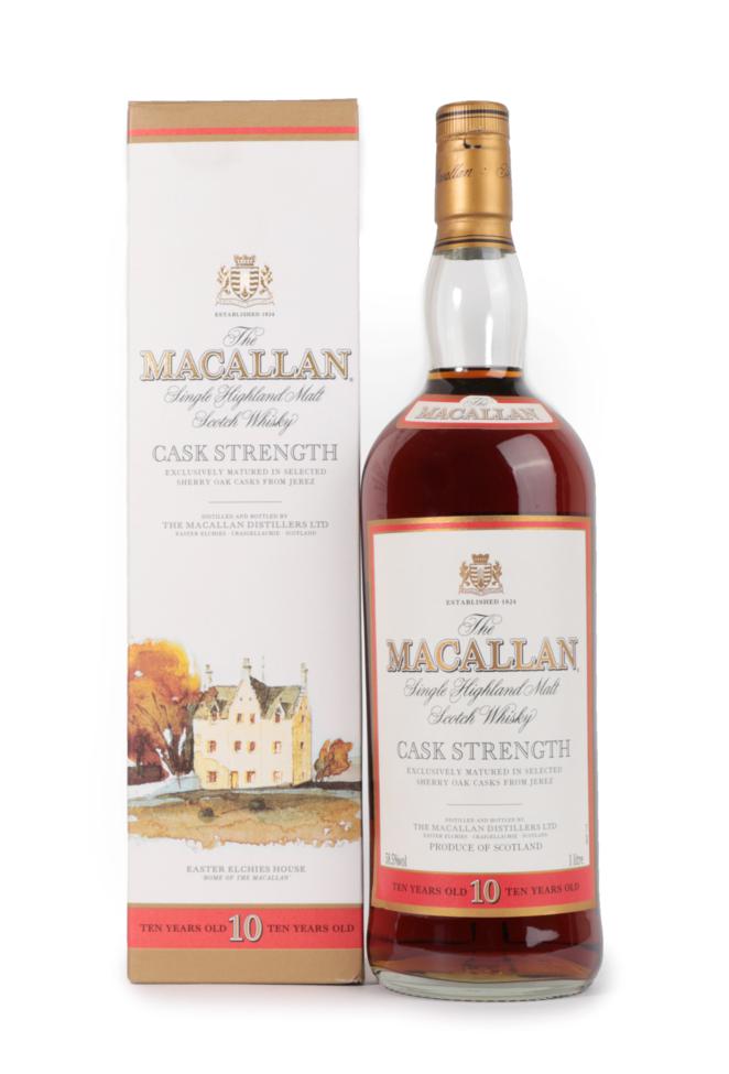 Lot 3045 - The Macallan Single Highland Malt Scotch Whisky 10 Years Old Cask Strength, 58.5% vol 1 Litre,...
