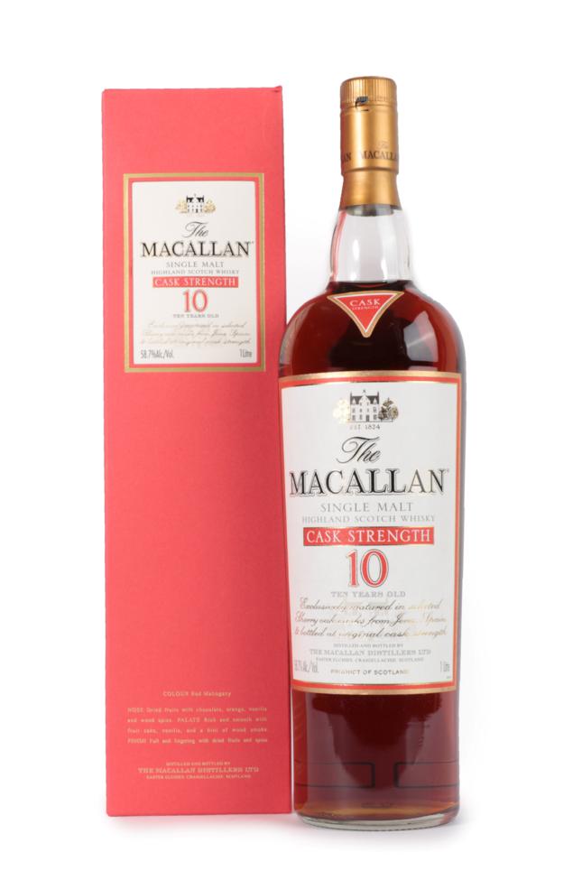 Lot 3046 - The Macallan Single Malt Highland Scotch Whisky 10 Years Old Cask Strength, 58.7% vol 1 Litre,...